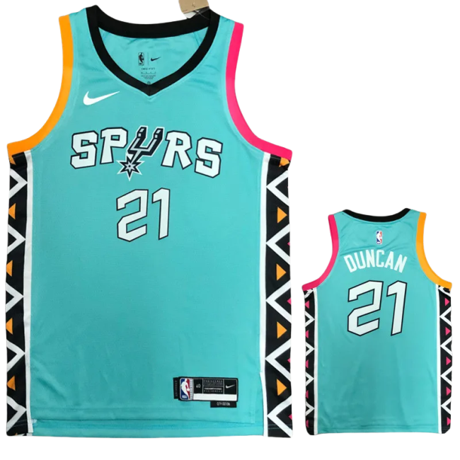 22-23 Sa Spurs DUNCAN #21 Blue City Edition Top Quality Hot Pressing NBA Jersey