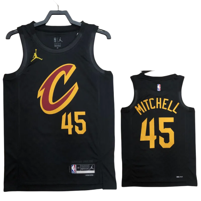 22-23 Cleveland Cavaliers MITCHELL #45 Black Top Quality Hot Pressing NBA Jersey (Trapeze Edition)