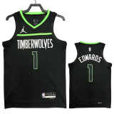22-23 TIMBERWOLVES EDWARDS #1 Black Top Quality Hot Pressing NBA Jersey (Trapeze Edition)