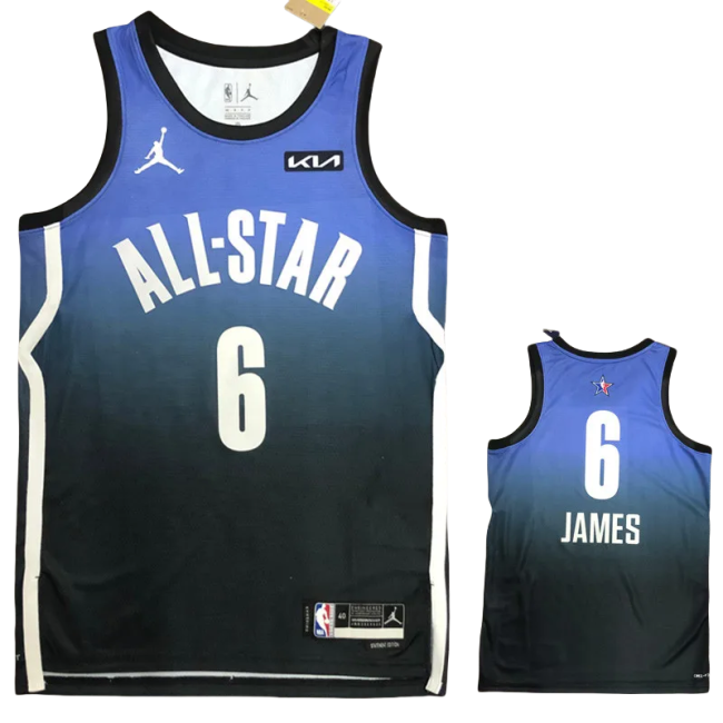2023 ALL STAR JAMES #6 Blue Top Quality Hot Pressing NBA Jersey