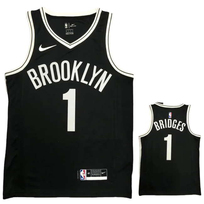 NETS BRIDGES #1 Black Top Quality Hot Pressing NBA Jersey