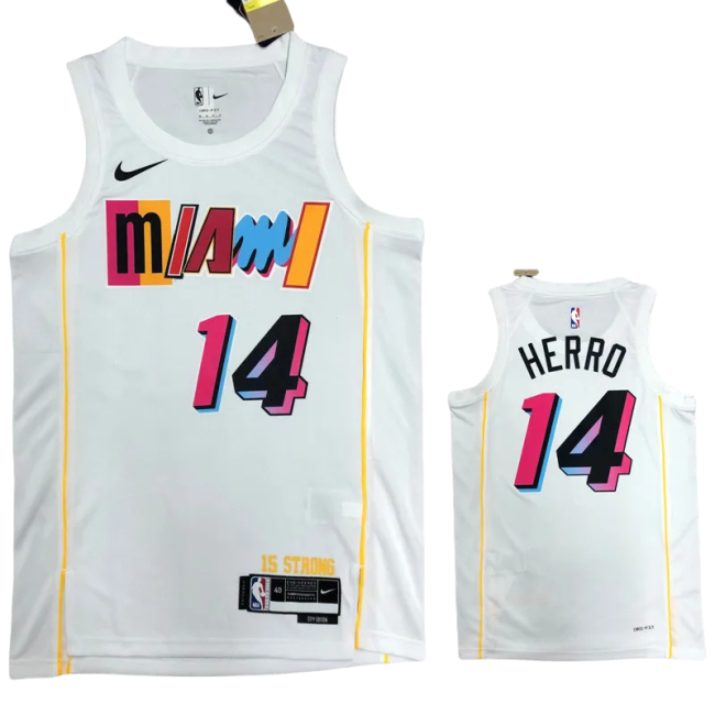 22-23 HEAT HERRO #14 White City Edition Top Quality Hot Pressing NBA Jersey