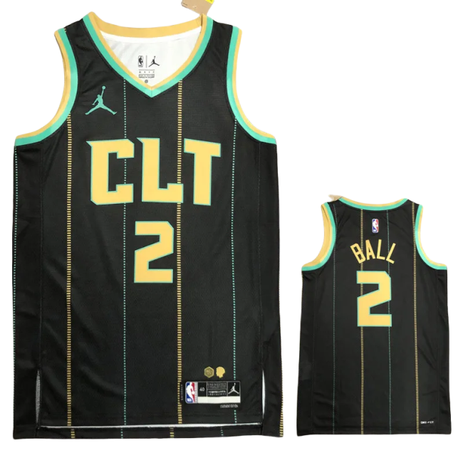 22-23 HORNETS BALL #2 Black City Edition Top Quality Hot Pressing NBA Jersey
