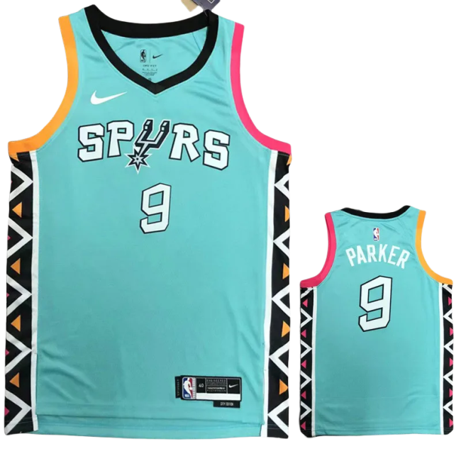 22-23 Sa Spurs PARKER #9 Blue City Edition Top Quality Hot Pressing NBA Jersey