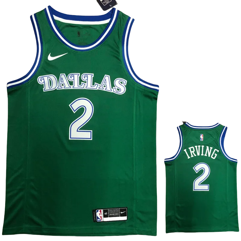 Dallas Mavericks IRVING #2 Green Retro Top Quality Hot Pressing NBA Jersey