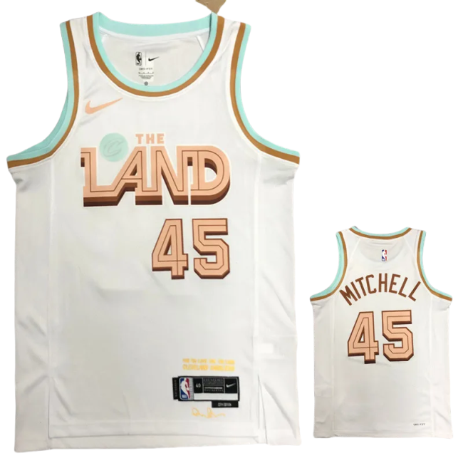 22-23 Cleveland Cavaliers MITCHELL #45 White City Edition Top Quality Hot Pressing NBA Jersey