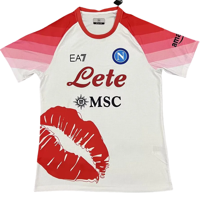 22-23 Napoli Red White Fans Soccer Jersey