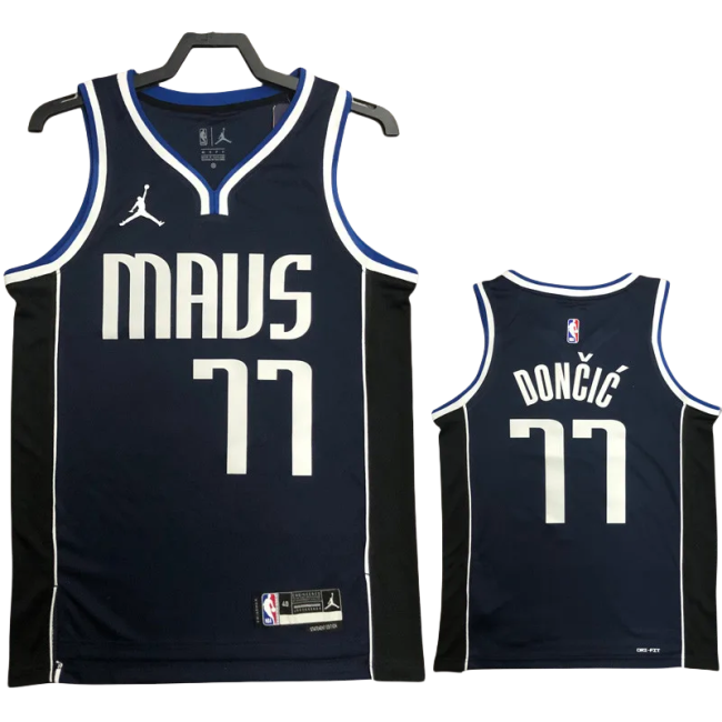 22-23 Dallas Mavericks DONCIC #77 Black Top Quality Hot Pressing NBA Jersey (Trapeze Edition)