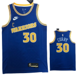 22-23 WARRIORS CURRY #30 Blue Top Quality Hot Pressing NBA Jersey (Retro Logo)