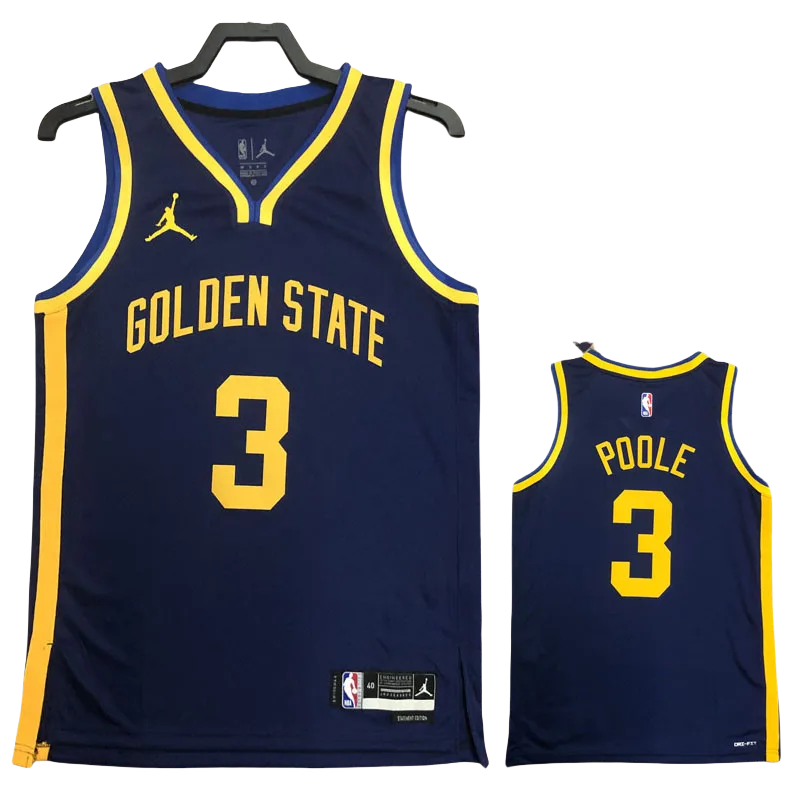 22-23 WARRIORS POOLE #3 Dark blue Top Quality Hot Pressing NBA Jersey (Trapeze Edition)
