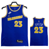 22-23 WARRIORS GREEN #23 Blue Top Quality Hot Pressing NBA Jersey (Retro Logo)