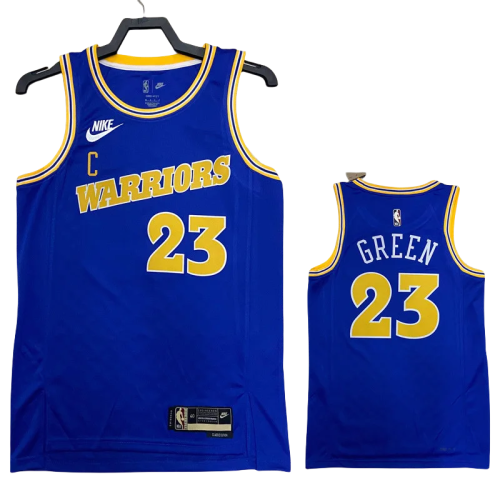 22-23 WARRIORS GREEN #23 Blue Top Quality Hot Pressing NBA Jersey (Retro Logo)
