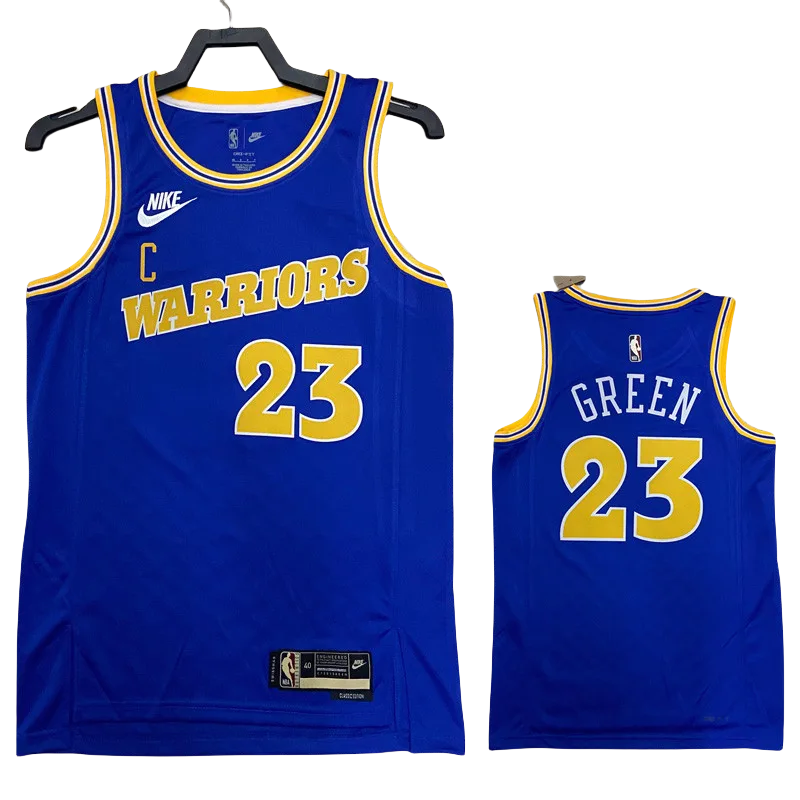 22-23 WARRIORS GREEN #23 Blue Top Quality Hot Pressing NBA Jersey (Retro Logo)