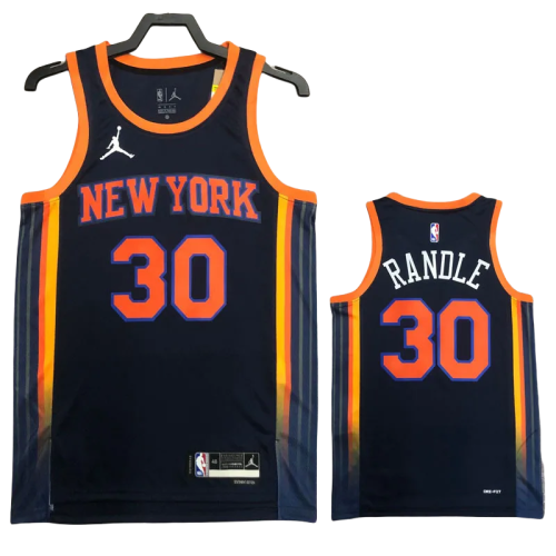 22-23 KNICKS RANDLE #30 Black Top Quality Hot Pressing NBA Jersey (Trapeze Edition)