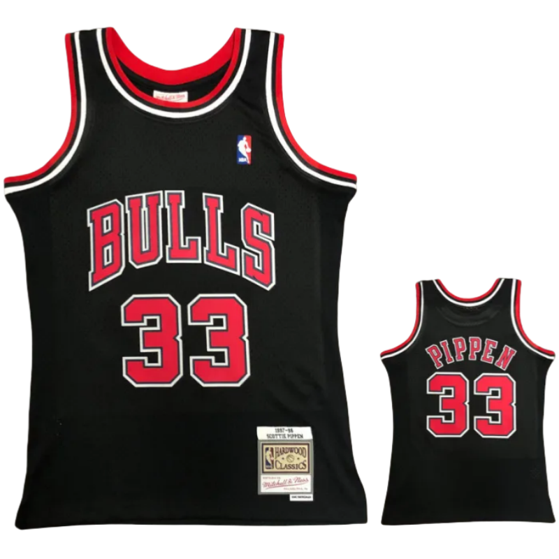 1996 BULLS PIPPEN #33 Black Retro Top Quality Hot Pressing NBA Jersey