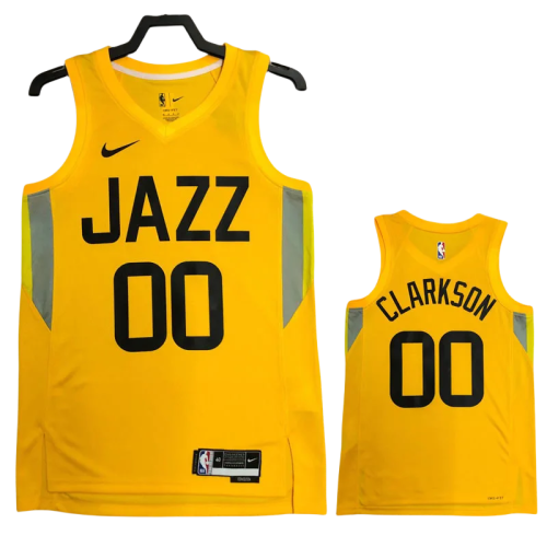 22-23 JAZZ CLARKSON #00 Yellow Top Quality Hot Pressing NBA Jersey