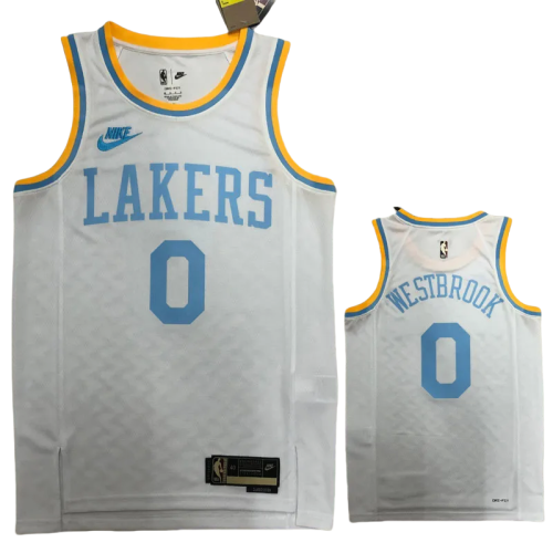 22-23 LAKERS WESTBROOK #0 White Top Quality Hot Pressing NBA Jersey (Retro Logo)