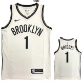 NETS BRIDGES #1 White Top Quality Hot Pressing NBA Jersey