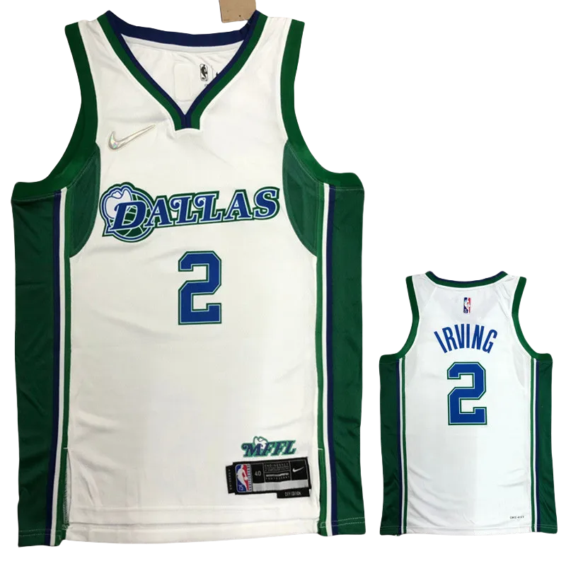 2022 Dallas Mavericks IRVING #2 White Green City Edition Top Quality Hot Pressing NBA Jersey