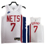22-23 Nets DURANT #7 White Top Quality Hot Pressing NBA Jersey (Retro Logo)