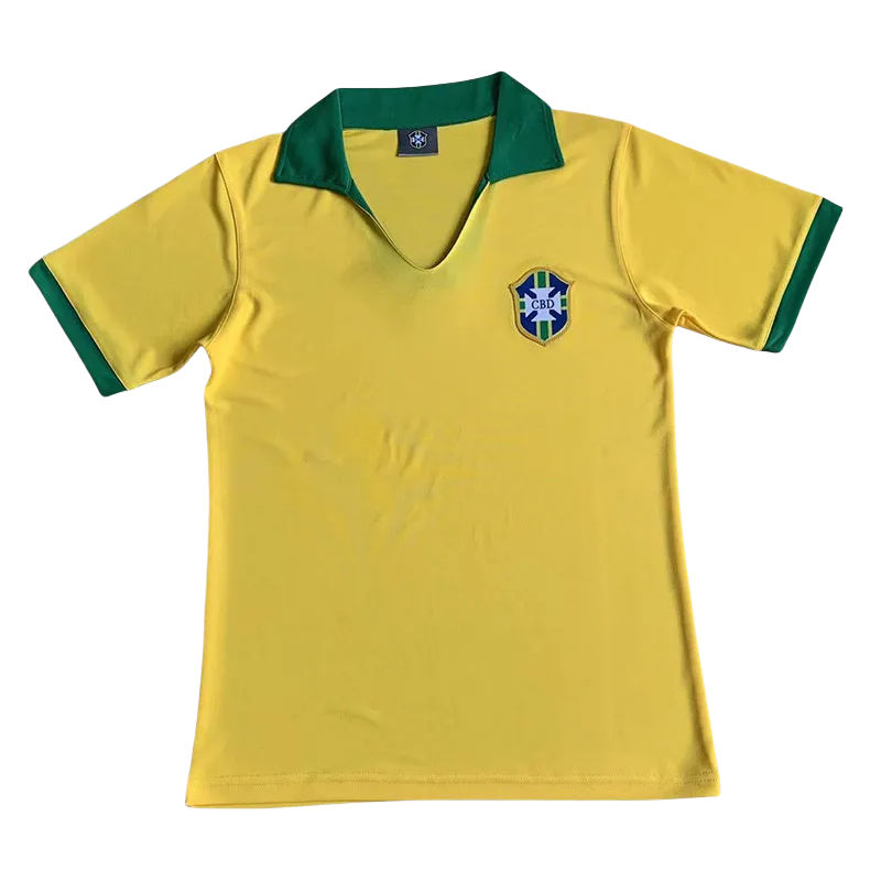1957 Brazil Home Retro Soccer Jersey