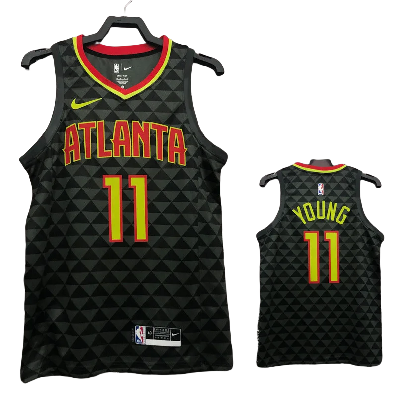 HAWKS YOUNG #11 Black Top Quality Hot Pressing NBA Jersey