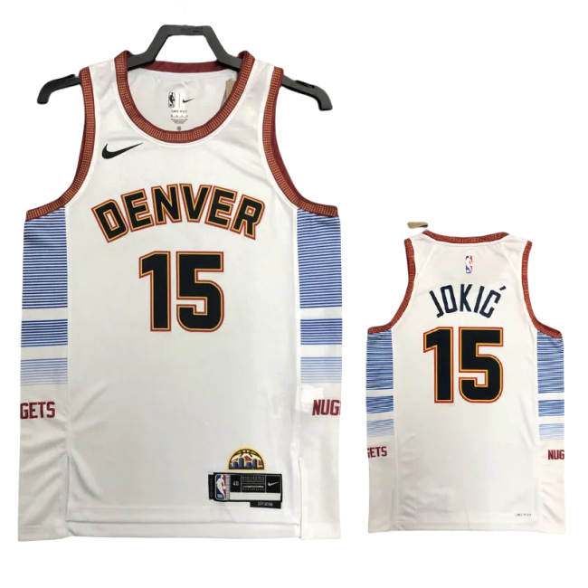 22-23 Nuggets JOKIC #15 White City Edition Top Quality Hot Pressing NBA Jersey