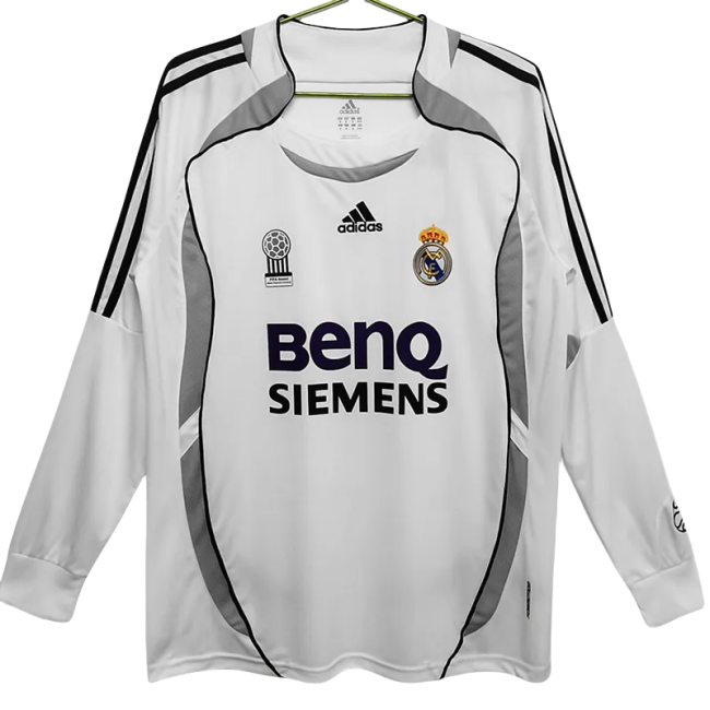 2006-2007Real Madrid  Home Long Sleeve Retro Soccer Jersey