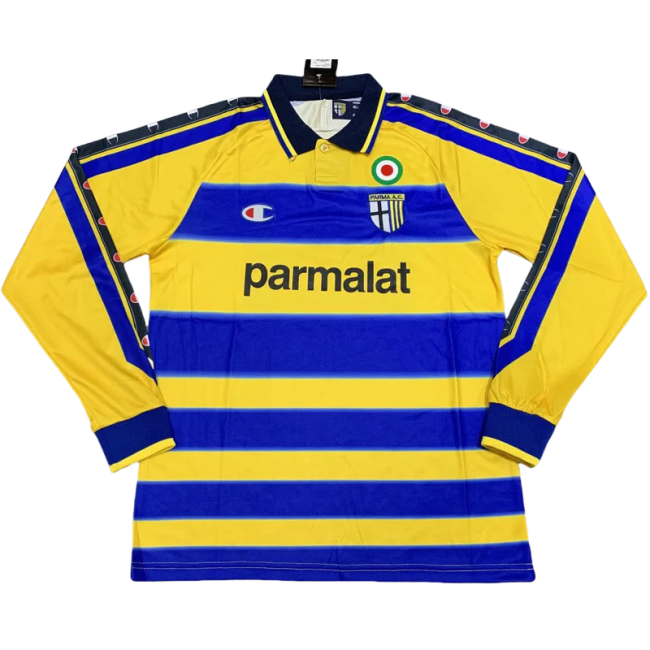 1999-2000 Parma Home Long Sleeve Retro Soccer Jersey