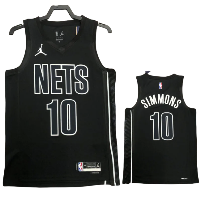 22-23 NETS SIMMONS #10 Black Top Quality Hot Pressing NBA Jersey (Trapeze Edition)