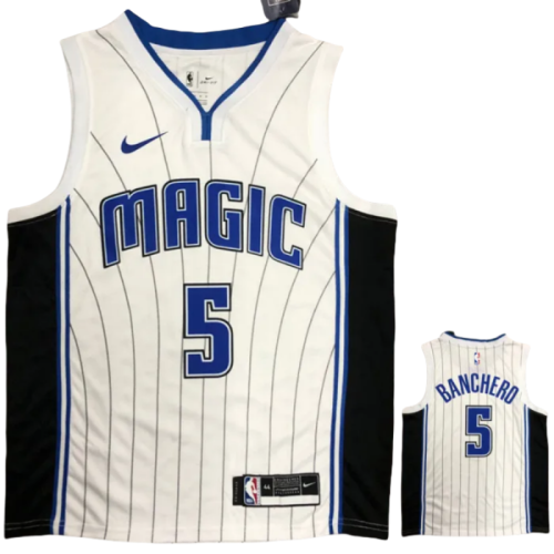 Magic BANCHERO #2 White Top Quality Hot Pressing NBA Jersey
