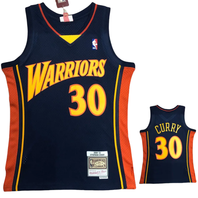 2010 WARRIORS CURRY #30 Navy blue Retro Top Quality Hot Pressing NBA Jersey