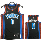 22-23 OKC WESTBROOK #0 Black Top Quality Hot Pressing NBA Jersey