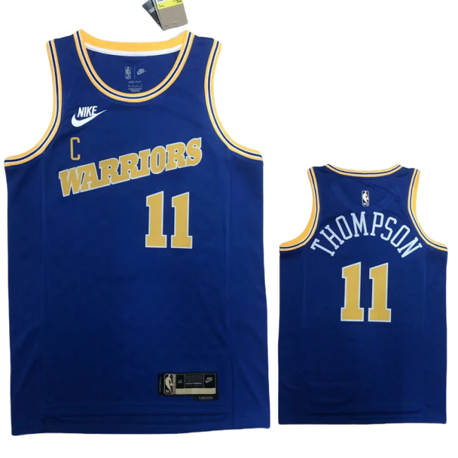 22-23 WARRIORS THOMPSON #11 Blue Top Quality Hot Pressing NBA Jersey (Retro Logo)