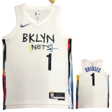 22-23 NETS BRIDGES #1 White City Edition Top Quality Hot Pressing NBA Jersey