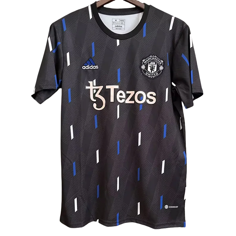 2023 Man Utd Grey Black Fans Training Shirts