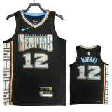 22-23 Grizzlies MORANT #12 Black City Edition Top Quality Hot Pressing NBA Jersey