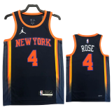 22-23 KNICKS ROSE #4 Black Top Quality Hot Pressing NBA Jersey (Trapeze Edition)