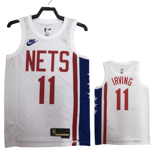 22-23 Nets IRVING #11 White Top Quality Hot Pressing NBA Jersey (Retro Logo)