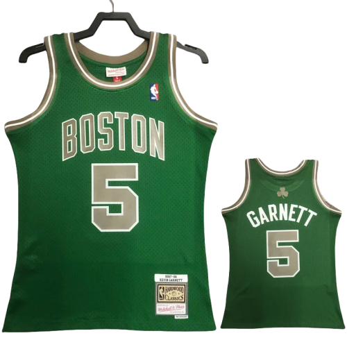 2003-04 CELTICS GARNETT #5 Green Retro Top Quality Hot Pressing NBA Jersey