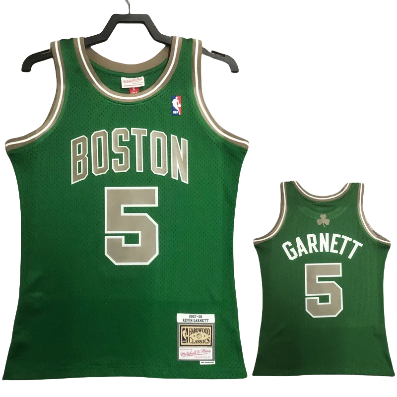 2003-04 CELTICS GARNETT #5 Green Retro Top Quality Hot Pressing NBA Jersey