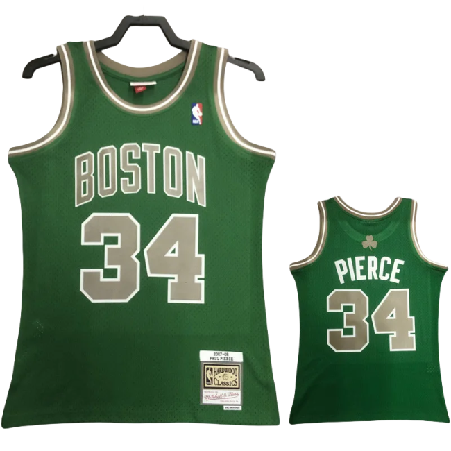 2007-08 CELTICS PIERCE #34 Green Retro Top Quality Hot Pressing NBA Jersey