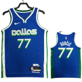 22-23 Dallas Mavericks DoNCIC #77 Blue City Edition Top Quality Hot Pressing NBA Jersey