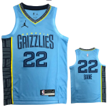 22-23 GRIZZLIES BANE #22 Blue Top Quality Hot Pressing NBA Jersey (Trapeze Edition)