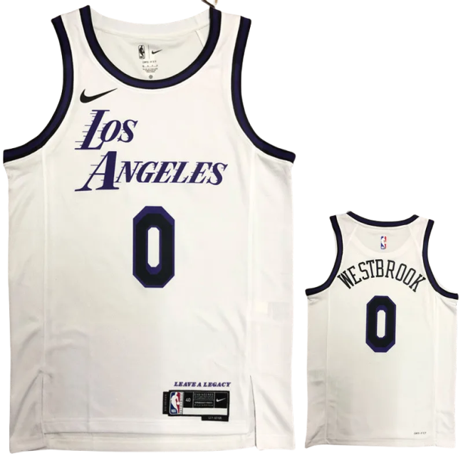 22-23 LAKERS WESTBROOK #0 White City Edition Top Quality Hot Pressing NBA Jersey