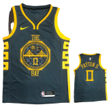 2018 WARRIORS POOL #3 Black Gray Top Quality Hot Pressing NBA Jersey