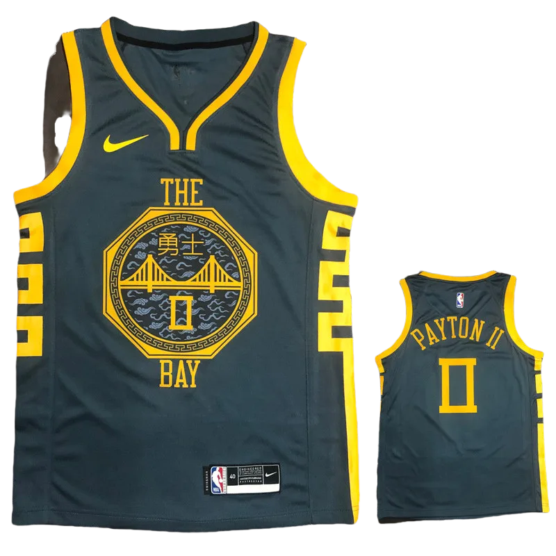 2018 WARRIORS POOL #3 Black Gray Top Quality Hot Pressing NBA Jersey