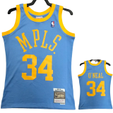 2002 LAKERS O'NEAL #34 Light blue Retro Top Quality Hot Pressing NBA Jersey