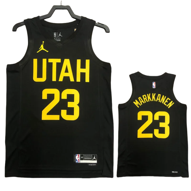 22-23 JAZZ MARKKANEN #23 Black Top Quality Hot Pressing NBA Jersey (Trapeze Edition)