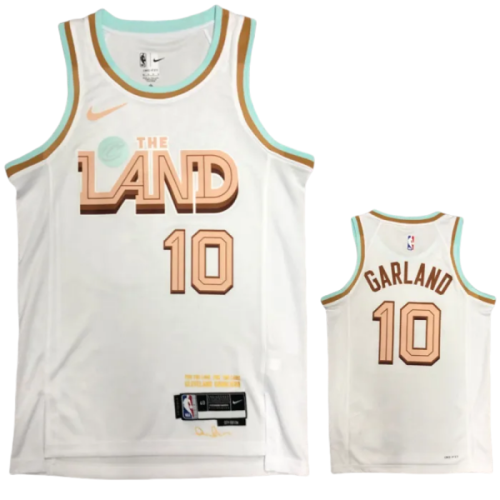 22-23 Cleveland Cavaliers GARLAND #10 White City Edition Top Quality Hot Pressing NBA Jersey